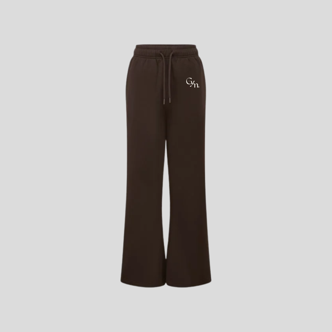 Go Yum Mum Wide Leg Joggers - Chocolate