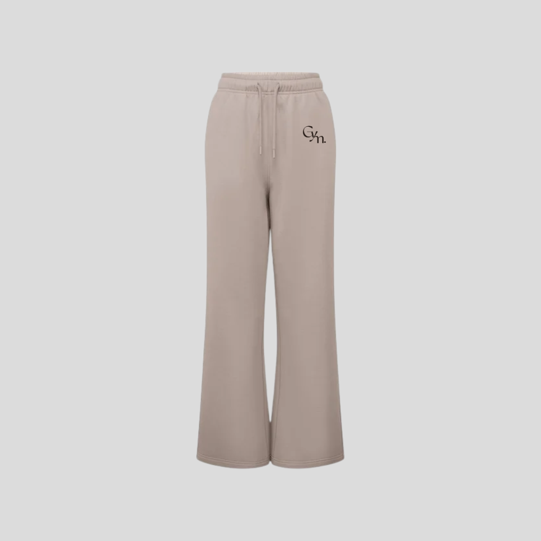 Go Yum Mum Wide Leg Joggers - Stone