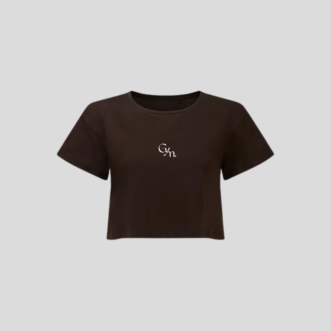 Go Yum Mum Cropped Cotton Top - Chocolate