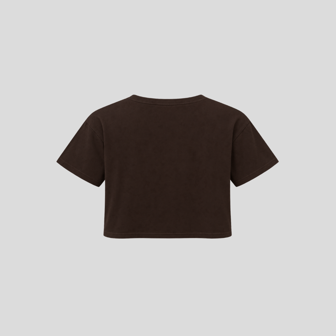 Go Yum Mum Cropped Cotton Top - Chocolate
