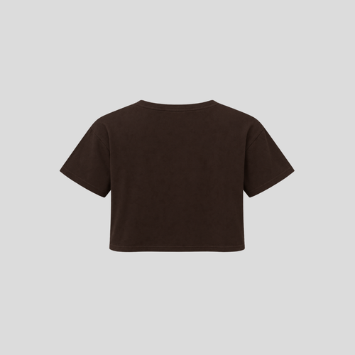 Go Yum Mum Cropped Cotton Top - Chocolate